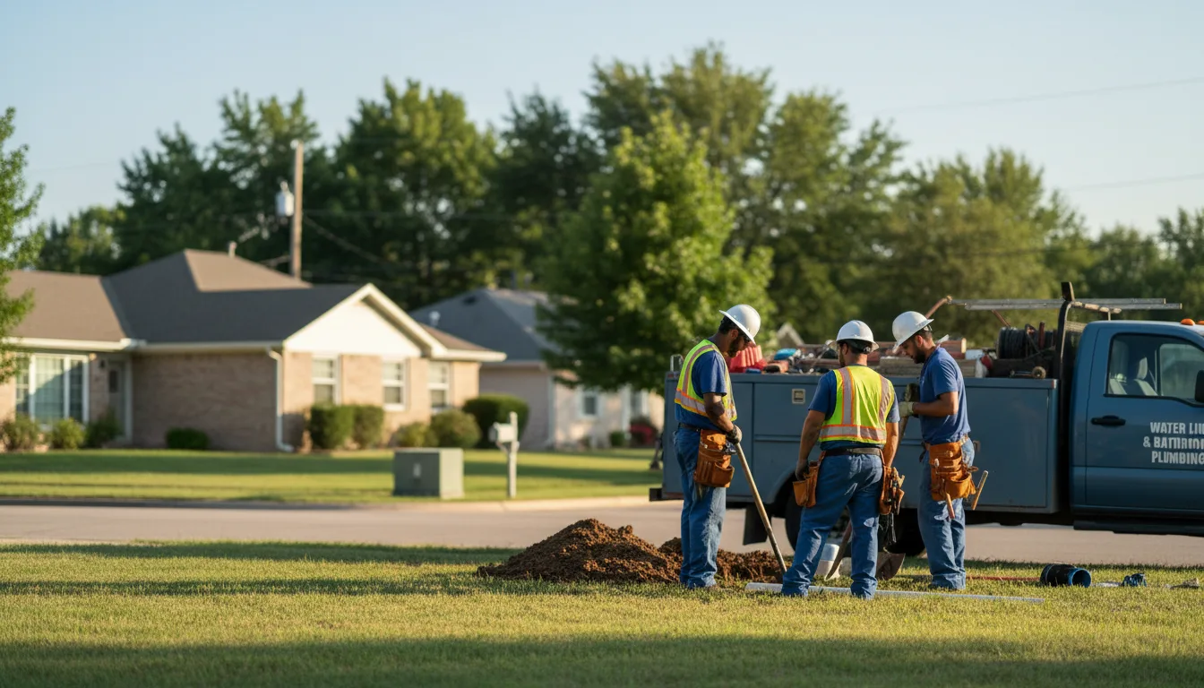 Residential water line and bathroom plumbing service in East Bernard, TX